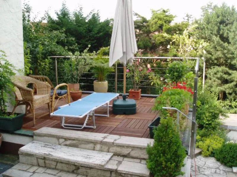 Terrassengeländer mit Handlauf aus Edelstahl